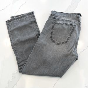 CURRENT/ELLIOT The‎ Cropped Straight Jeans w/ Frayed Hem, Grey, 27